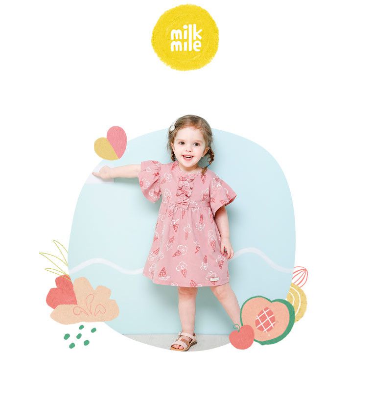 韓國 milk mile - 荷葉袖冰淇淋洋裝