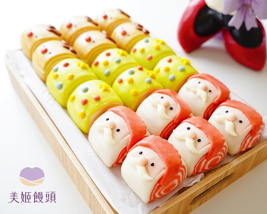 美姬饅頭 - 聖誕派對鮮乳造型饅頭-6入-40g/顆
