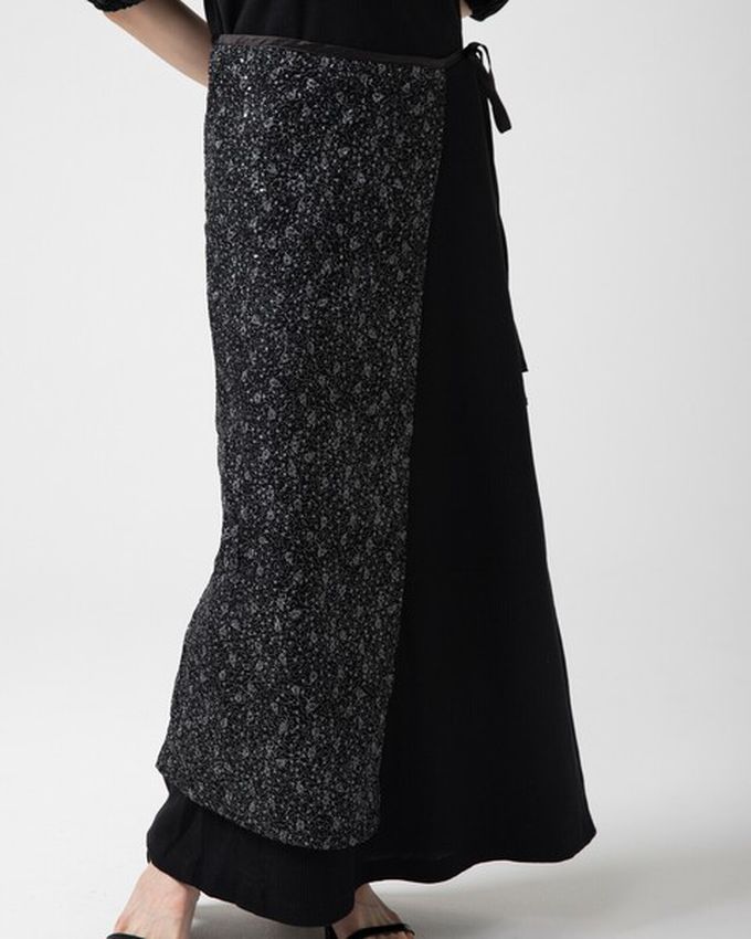 日本 gleam - [疊穿高手]閃亮光澤薄紗半片裙-黑