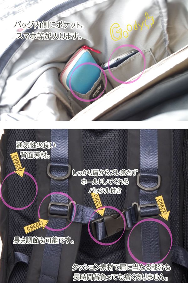 日本 Anello - 日本ACTIVE STREET高密度尼龍平口前折後背包-Regular大尺寸-NV海軍藍