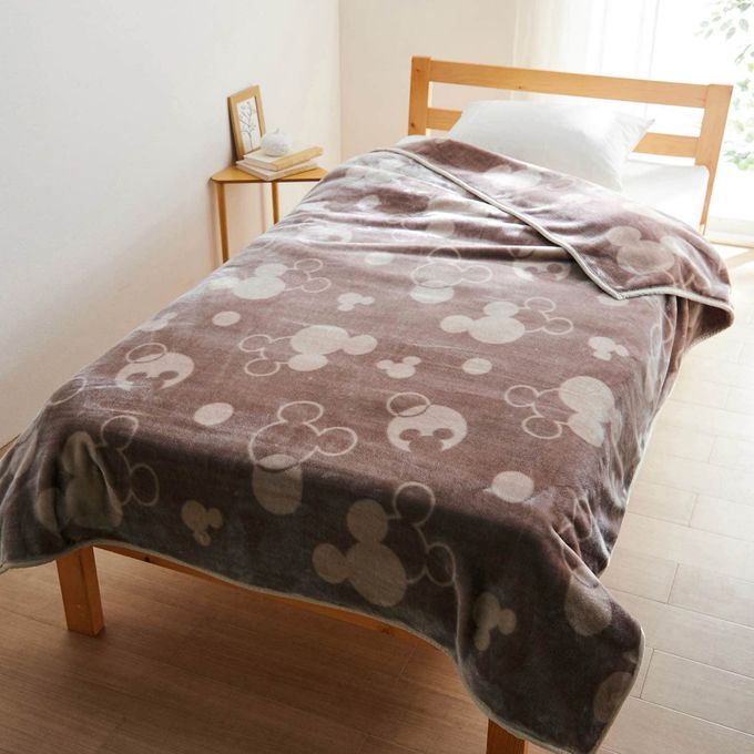 日本千趣會 - 迪士尼印花 極柔軟保暖毛毯/蓋毯-大小米奇-蜜桃粉