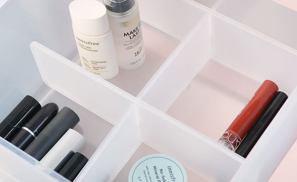 PICKup - 可移式四層抽屜多用途收納推車(3抽)-DIY-霧透抽屜款(粉白)