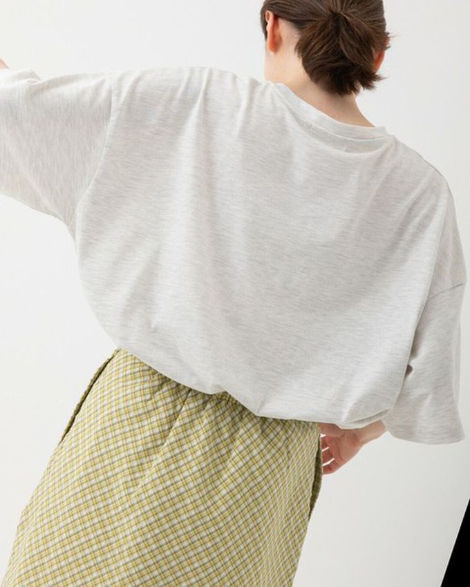 日本 gleam - 厭世貓咪愛心蕾絲寬大風短袖T恤-綠貓-燕麥灰