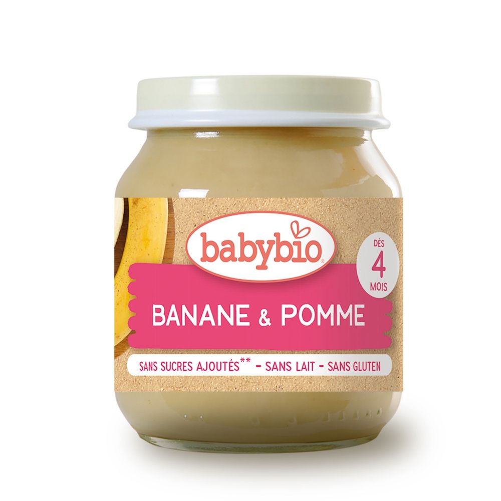 法國babybio - 生機蘋果香蕉鮮果泥-130g