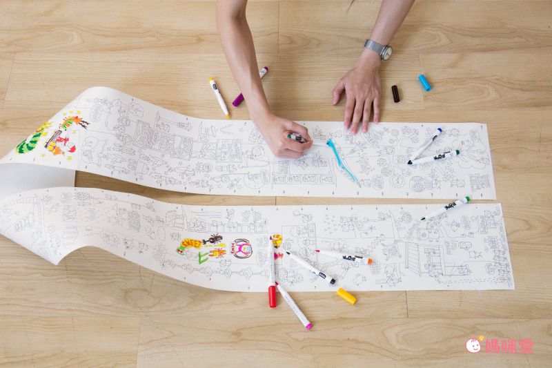 日本 NuRIE - 日本製 創意著色大型塗鴉紙(捲式)-TREE TREATS (18x228cm)