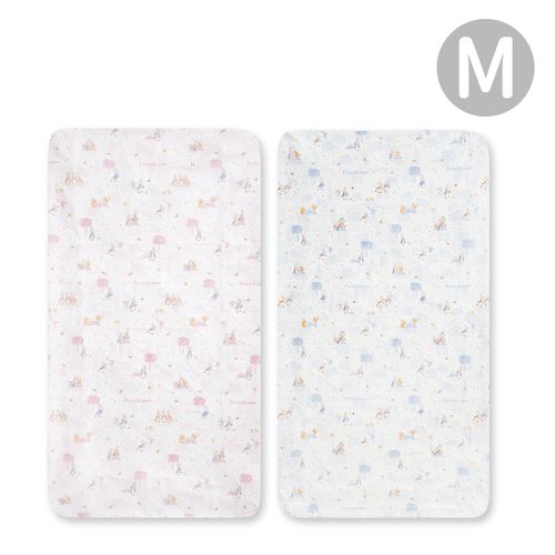 悅讀比得兔床包-M 60×120cm+床墊包覆13cm(嬰兒床床包 床單)-藍色