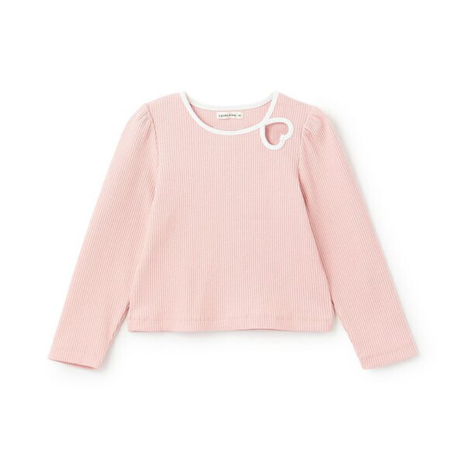 日本 Lycee mine - 愛心鏤空羅紋長袖上衣-黑