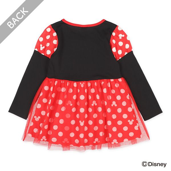 日本西松屋 - 可愛米妮造型長袖洋裝-紅黑