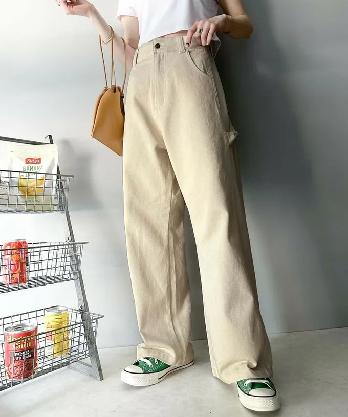 日本 Classical Elf - 超顯瘦厚磅百搭直筒褲-黑