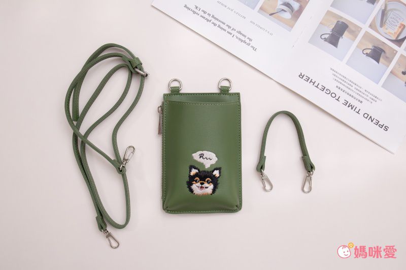 日本服飾代購 - 2way動物刺繡造型手機收納/隨身小零錢包-兔子-芥末黃 (17x11x2cm)