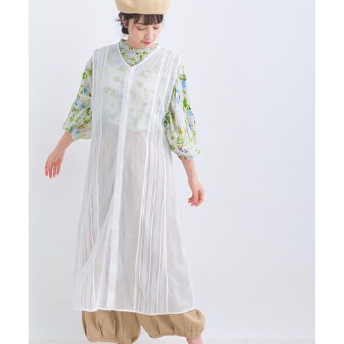 日本 Lupilien - 層次穿搭 純棉網格長版背心-白