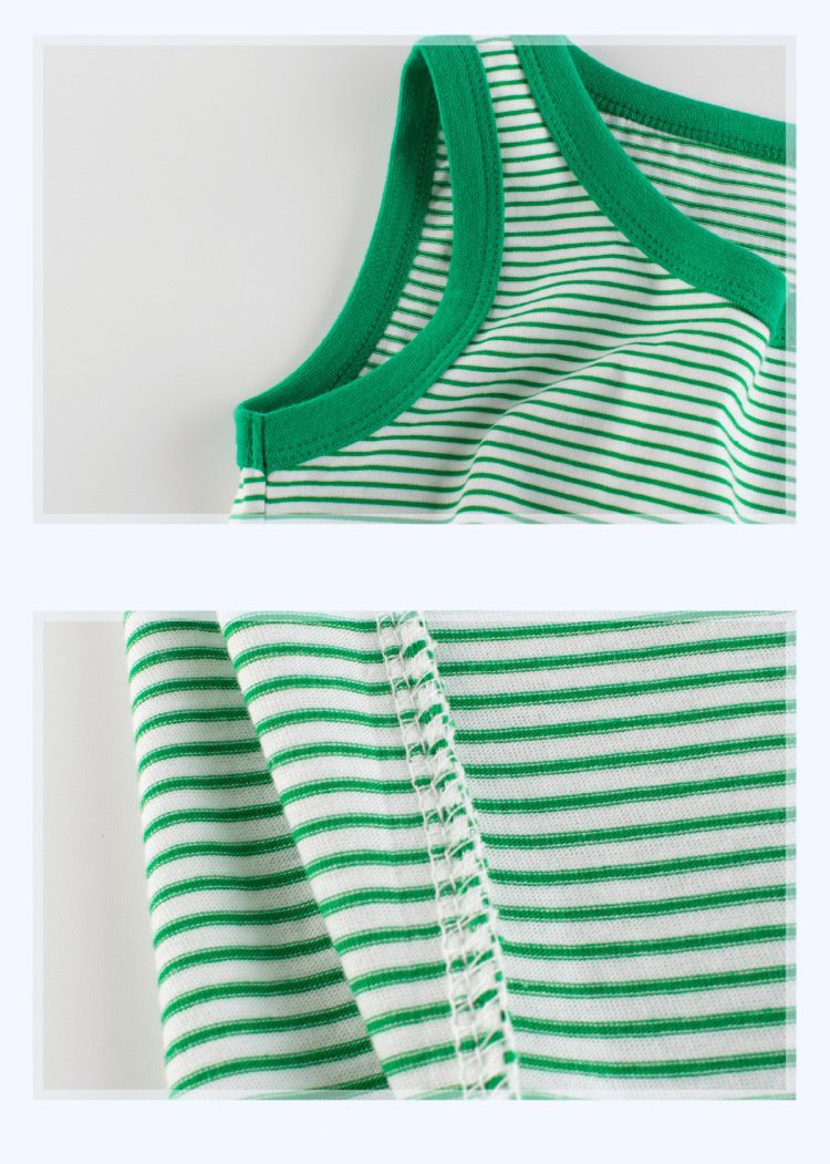 純棉無袖背心上衣-條紋款-藍+白