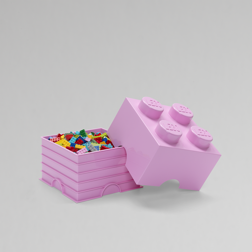 樂高 LEGO® 4凸收納盒(多色可選) (淺粉色)