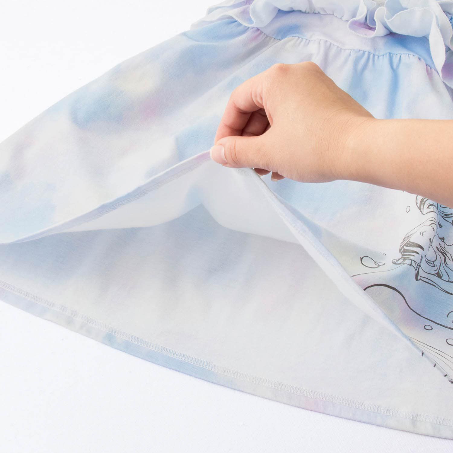 日本千趣會 - 迪士尼暈染印花無袖洋裝-長髮公主-粉紅系