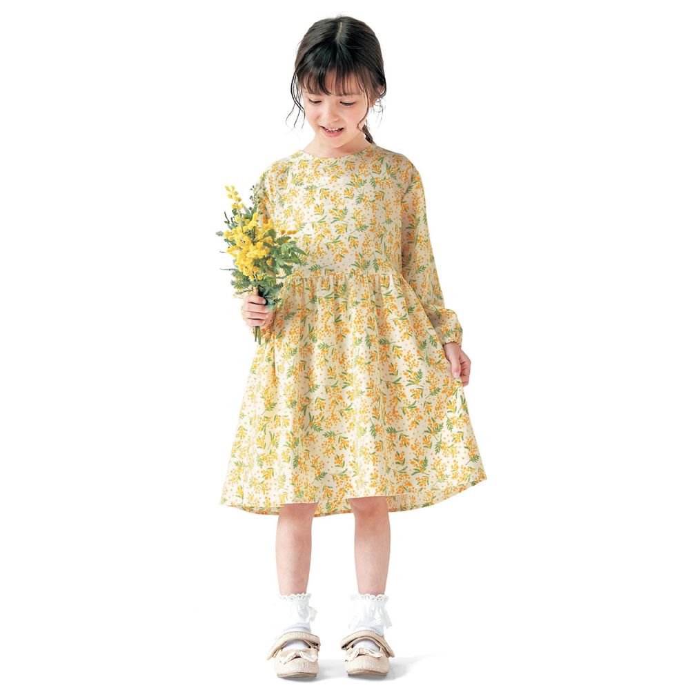 日本千趣會 - 春意盎然小碎花洋裝-黃