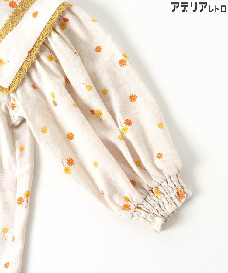 日本 BREEZE - 聯名款 昭和風文藝翻領長袖上衣-蒲公英點點-米白