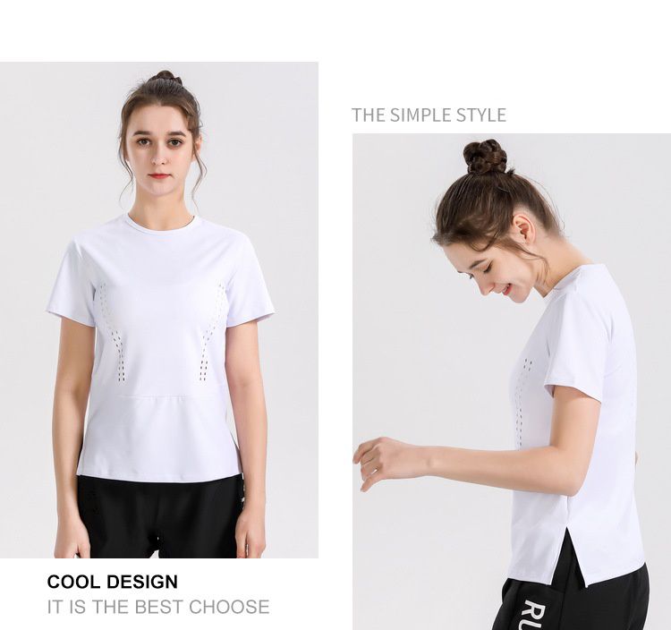 S~4XL寬通透氣運動短袖上衣-藍色