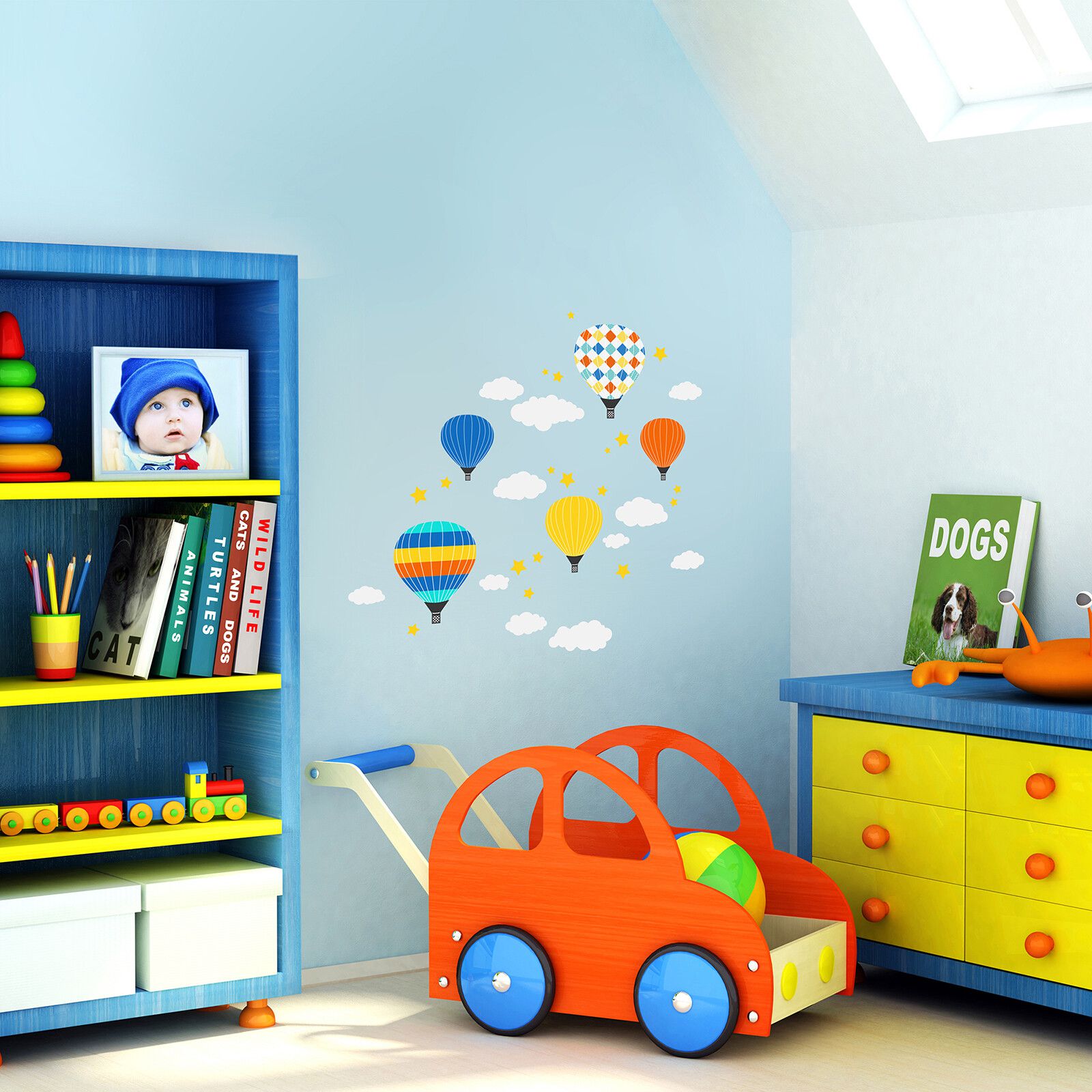 日本 TOKYO STICKER - 日本製 質感無邊框壁貼 [基本款]-熱氣球嘉年華 (A4)