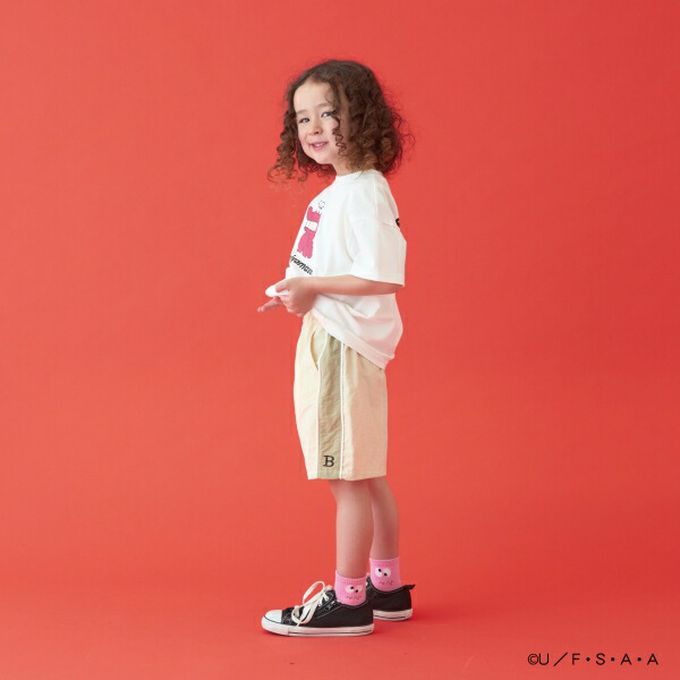 日本 b-ROOM - 聯名限定 短袖上衣-卡通人物阿呆-白