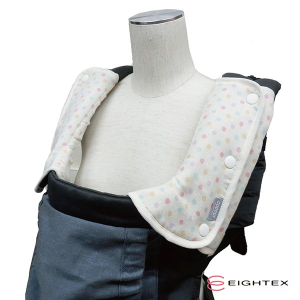 日本 Eightex - 日製L型防污套(口水巾)2入-圓點象牙