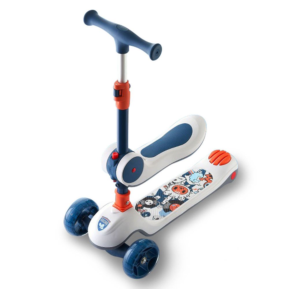 i-Smart - 二合一滑板車(輪子會發光)-酷炫藍
