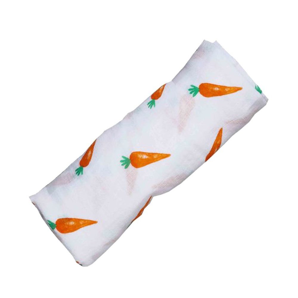 美國 Malabar baby - 有機棉包巾-香甜紅蘿蔔 (120*120cm)