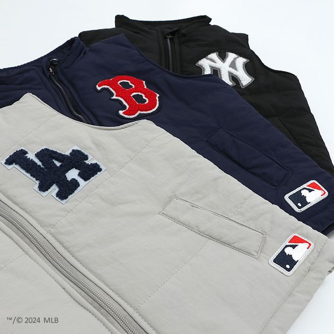 日本 Chil2 - MLB聯名 保暖休閒背心-紐約洋基-黑