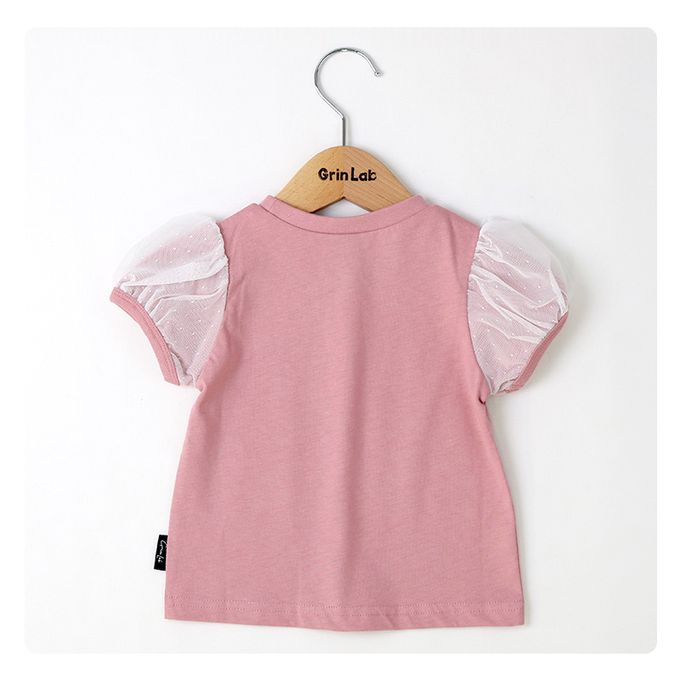 日本 ZOOLAND - 薄紗澎澎甜美短袖上衣-melody-薄荷