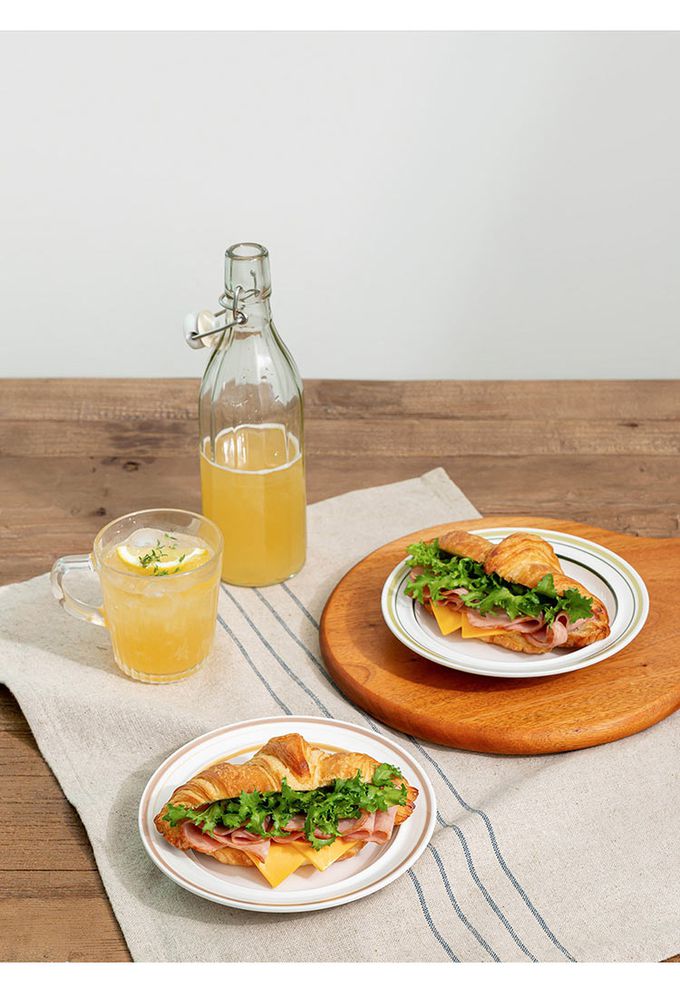 韓國 SSUEIM - RETRO系列極簡ins陶瓷淺盤2件組17cm (深藍)