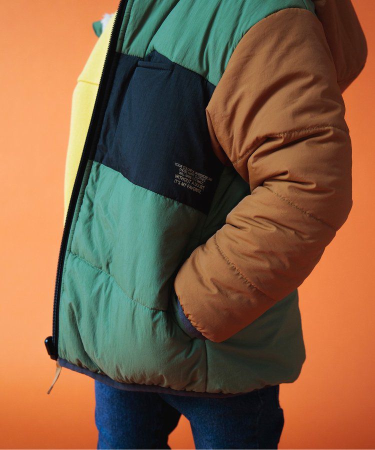 日本 BREEZE - [雙面穿]絨毛鋪棉繽紛保暖外套-黑系&迷彩