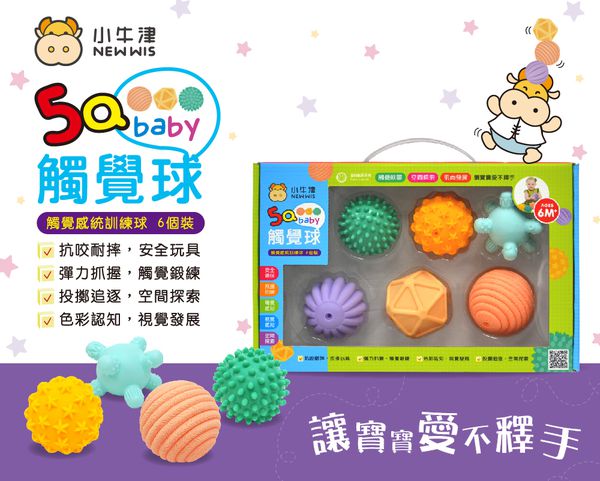 小牛津 - 5Q寶貝觸覺球-盒裝 (6顆不同形狀軟積木)