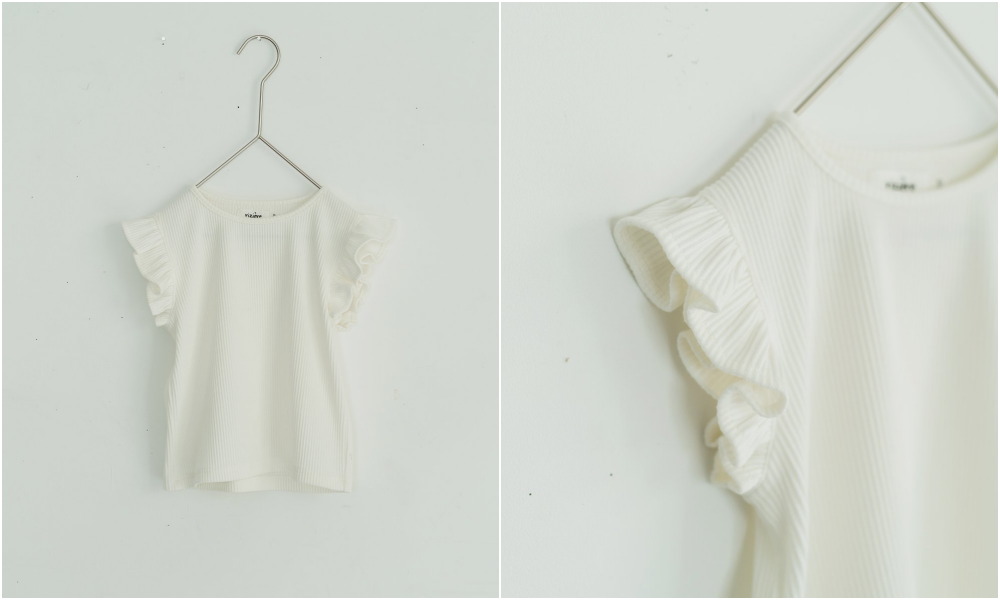 日本 riziere - 小荷葉飛飛袖無袖上衣-天使白