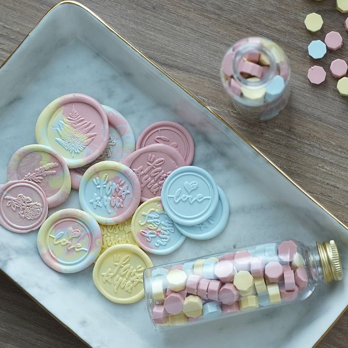 HAPPYMT - 火漆蠟粒大罐裝-回憶美好童年-粉藍黃色系