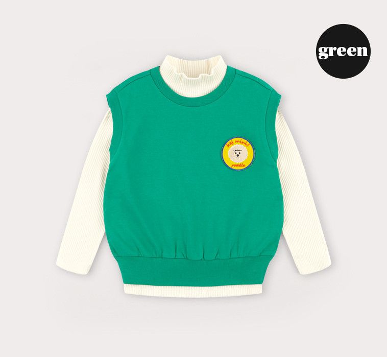 韓國 HEJMINI - 小狗徽章小背心-草莓粉