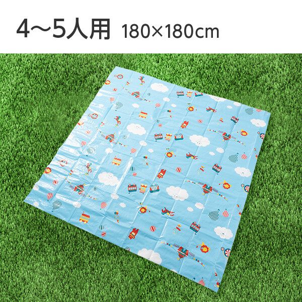 日本代購 - 輕薄防水野餐墊(4-5人)-歡樂馬戲團-水藍 (180x180cm)