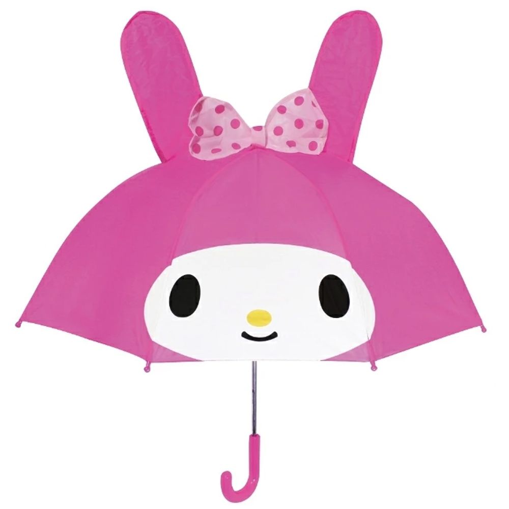 立體耳朵造型兒童直傘-卡通人物美樂蒂-桃紅 (親骨47cm)