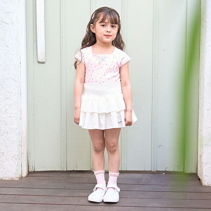 日本 Lycee mine - 澎澎荷葉邊皺褶褲裙-白