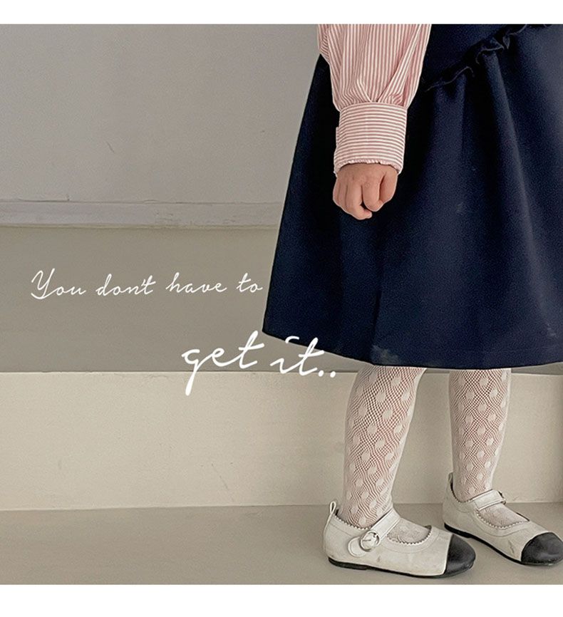 兒童網眼褲襪-1146大波點精編褲襪