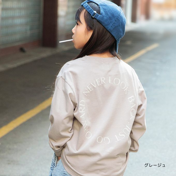 日本 BRANSHES - 純棉簡約英文logo薄長袖上衣-藍色雙行-米白