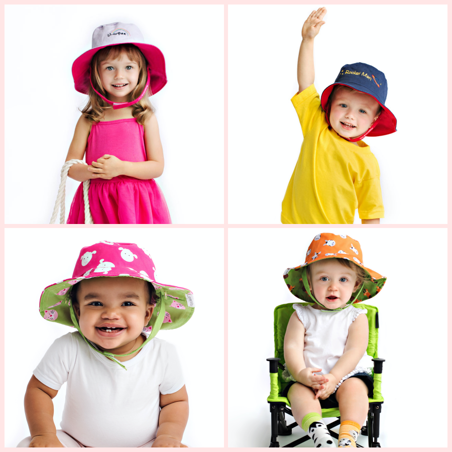 加拿大 flapjackkids - 雙面防風遮陽帽/防曬帽-彩虹/獨角獸 (4y-6y)