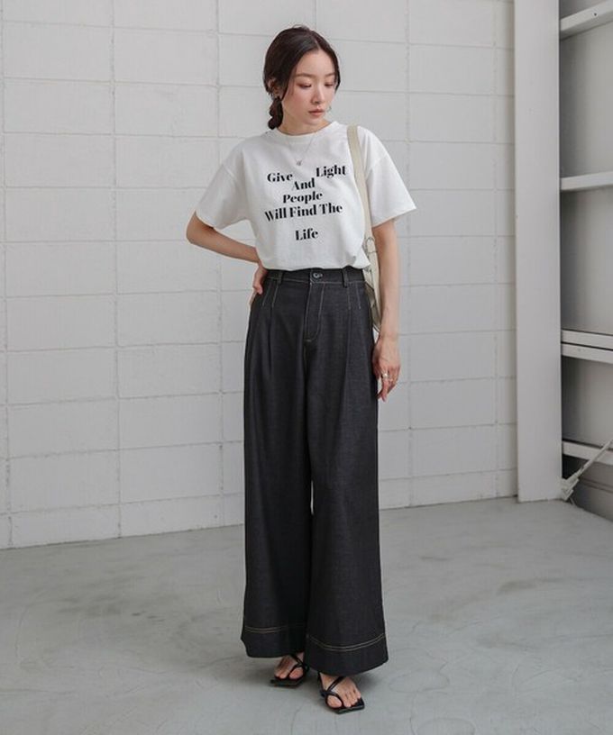 日本 Bab - 簡潔縫線俐落寬版長褲-粉紅