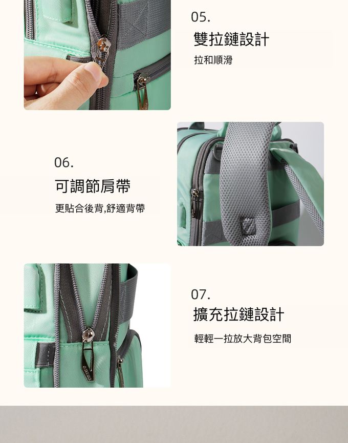 Heine 海恩 - 多功能後背包 媽咪包 媽媽後背包 (GAVEGA WIN-54170)-石青綠