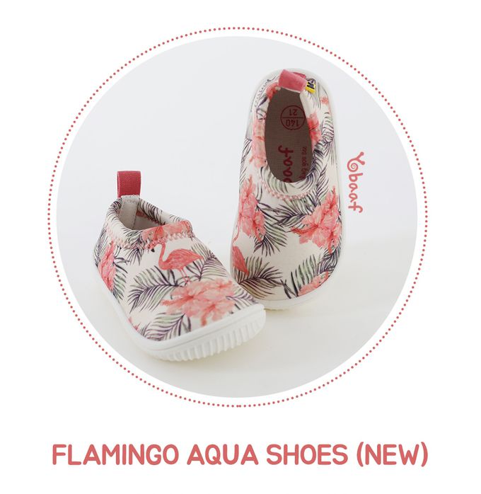 韓國 Yobaaf - 洞洞厚底兒童沙灘鞋/戲水鞋-花朵紅鶴