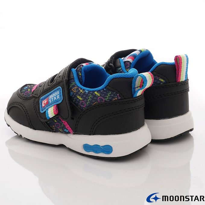 Moonstar日本月星 - 月星速乾機能運動款(中小童段)-運動鞋-黑/符號