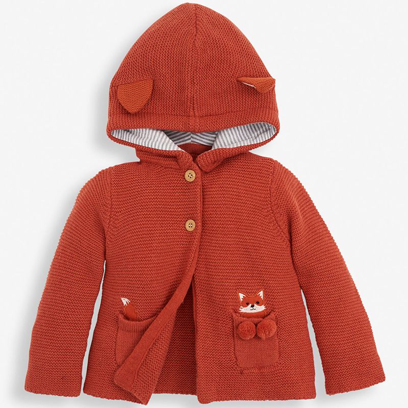 英國 JoJo Maman BeBe - 開襟羊毛衫-可愛小狐狸