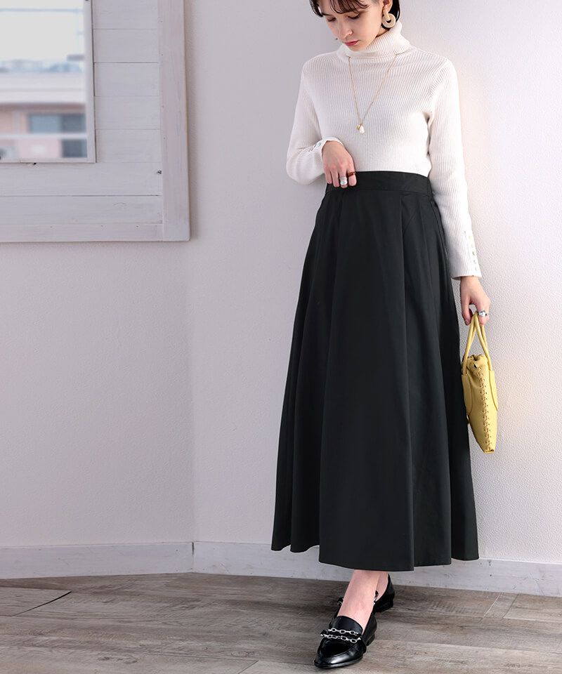 日本 Classical Elf - 修身剪裁垂墜感長裙-深卡其