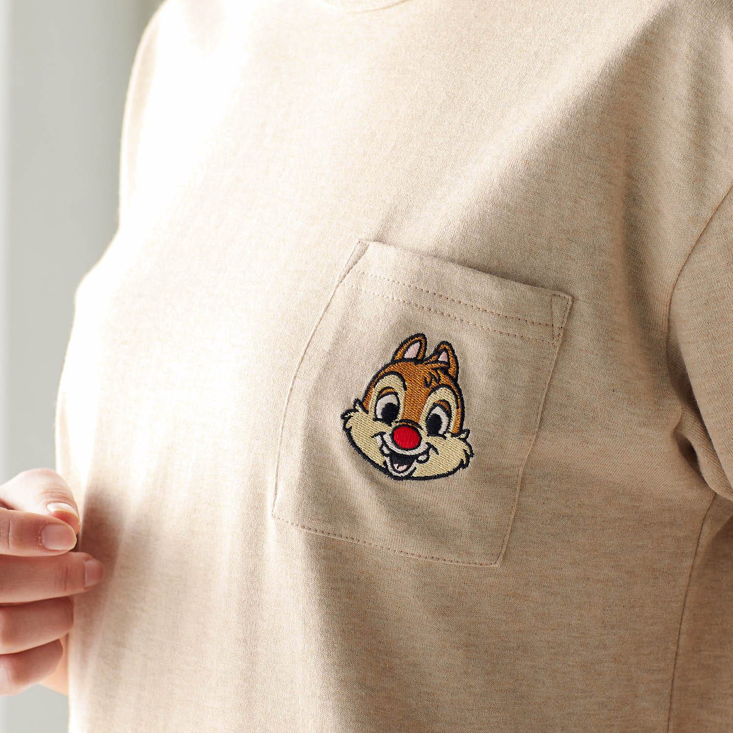 日本千趣會 - 迪士尼角色口袋短袖上衣(大人款)-杯麵-米白