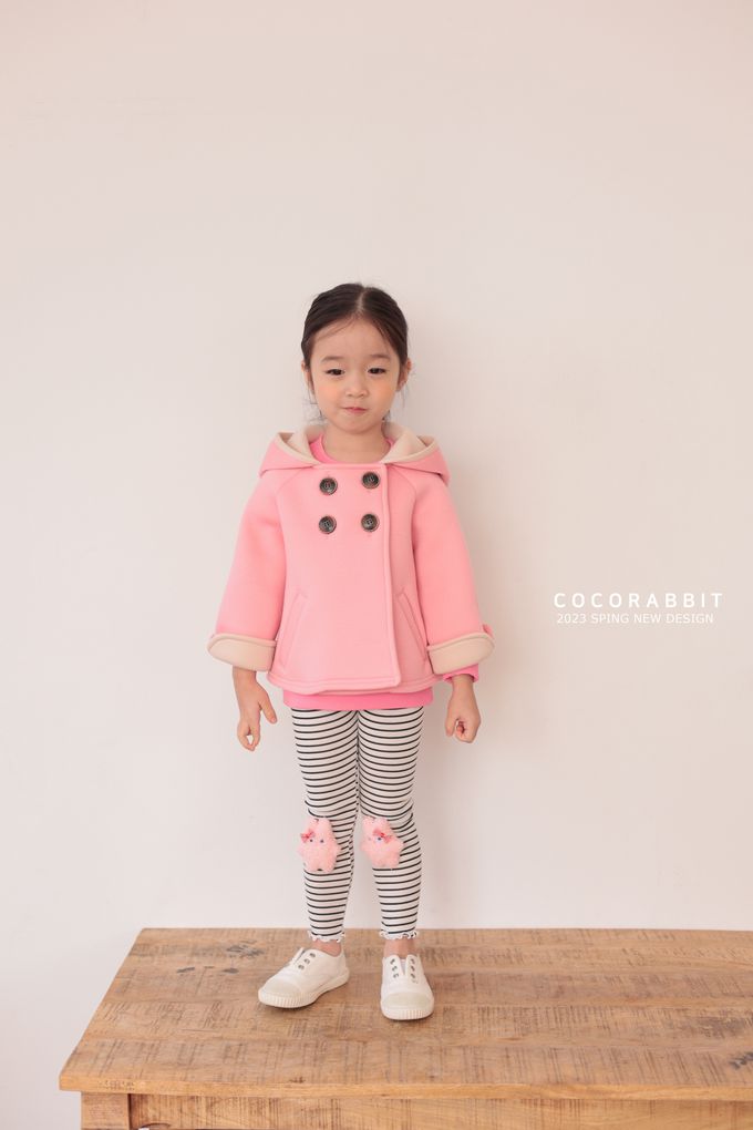 韓國 Coco rabbit - 立體兔耳裝飾連帽外套-紫