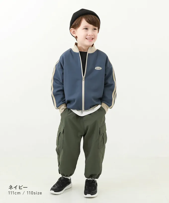 日本 devirock - 小立領側線條運動風夾克-黑