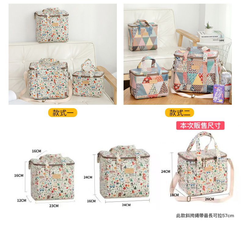 可肩背2way超輕量保溫防水野餐袋-日記插畫 (26*24*18cm)